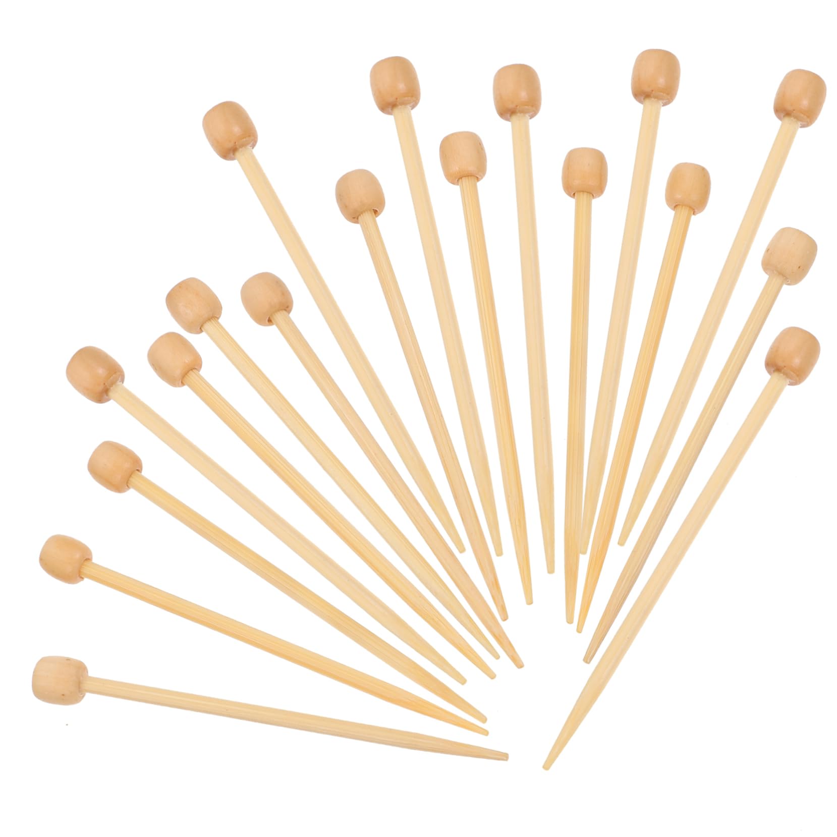 20Pcs Wooden Knitting Needles Set, Single Pointed Mini Knitting Rods for DIY Brooch Crafts, Yarn Weaving Tools for Blankets, Scarves, and Sweaters