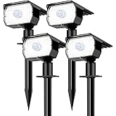 nipify Solar Lights Outdoor Waterproof, Motion Sensor Spot Landscape Light | 4 Pack/3 Modes/56 LED, Cool White, Solar Powered, Lighting for Outside Pathway Yard Lawn Garden Walkway Pathway