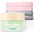 UCANBE Cleansing Balm Makeup Remover, 3.17oz Cleansing Balm + 4pcs Large Size Makeup Remover Cloths, Makeup Cleansing Balm for Waterproof Eye Face Lip Makeup, Made for All Skin Types