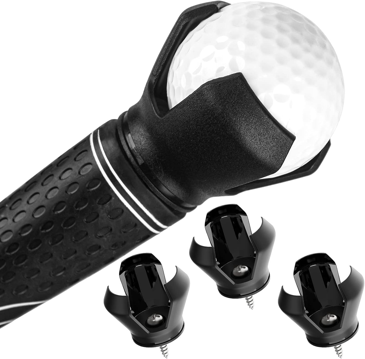 HH-GOLF 3-Prong Golf Ball Retriever Grabber, Suction Cup Ball Picker, Golf Ball Picker Uper Tool For Putter, easy Installation