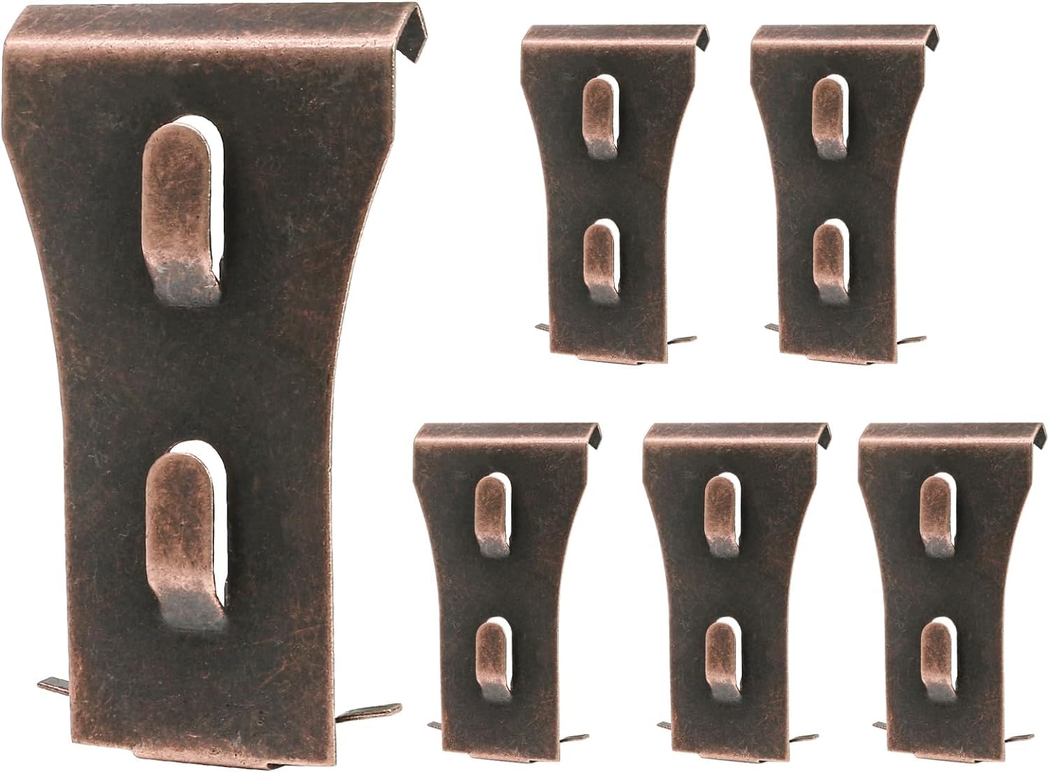 Photo 1 of Biaungdo 6 Pcs Brick Wall Clips, Steel Brick Hook Clips, Heavy Duty Brick Hanger for Hanging Outdoors, Metal Brick Wall Hangers Outside Home Decor for 2-1/4 to 2-3/8 inches Bricks(Red Bronze)