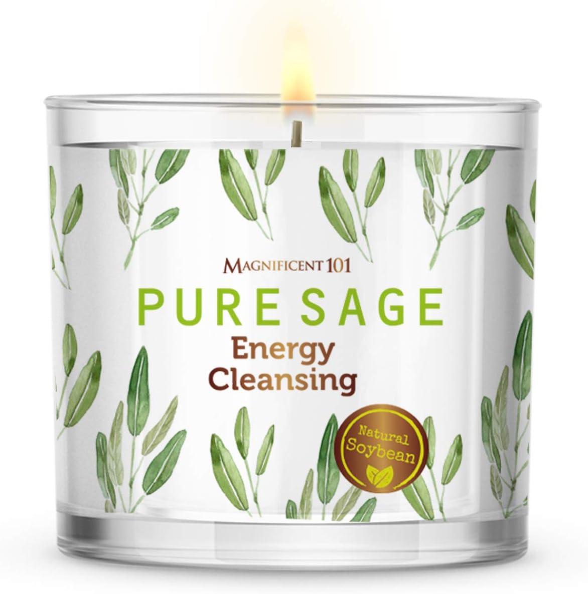 MAGNIFICENT 101 Large Pure SAGE Smudge Candle for House Energy