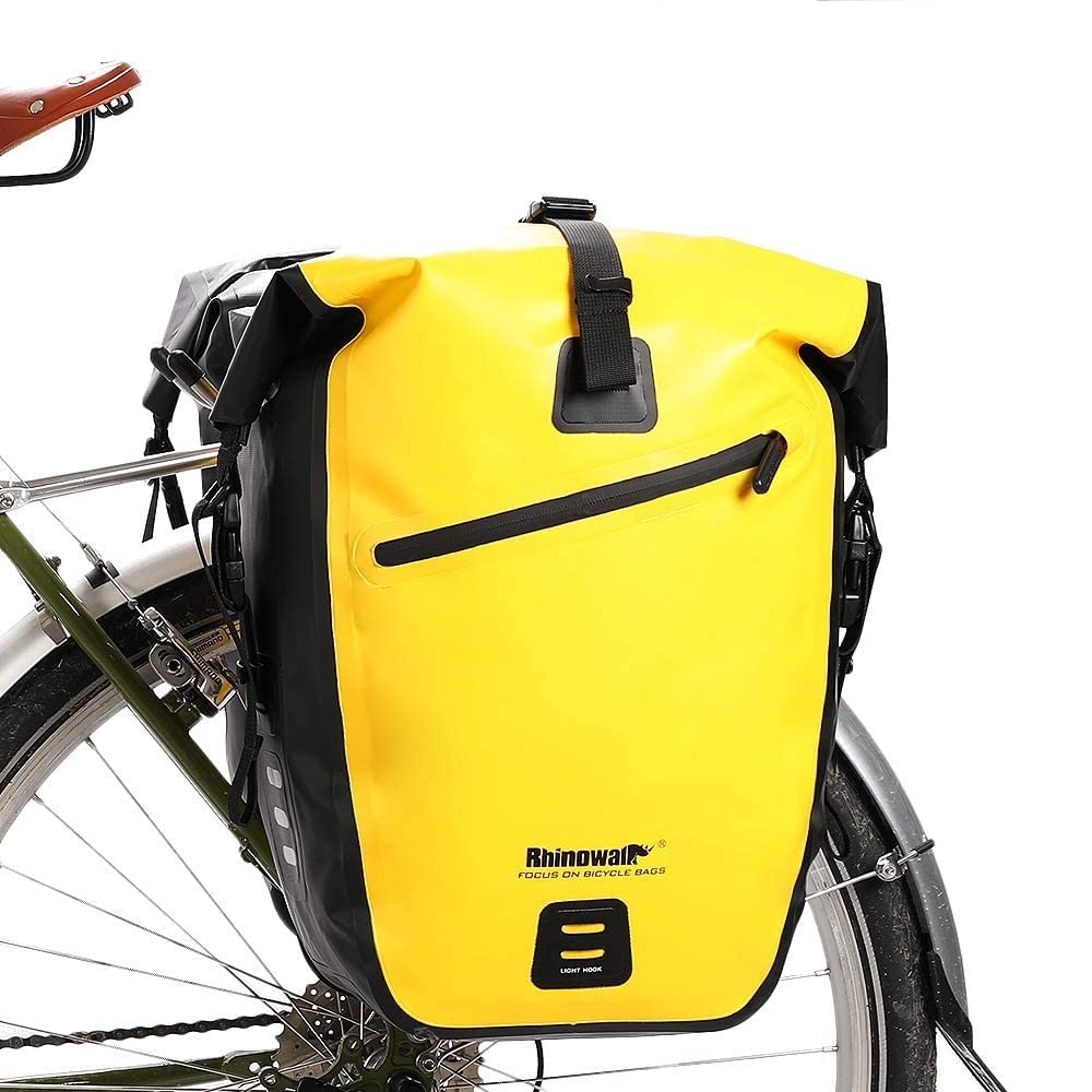 Rhinowalk Bike Pannier Bag Waterproof 25L Postman Saddle Bag Laptop Pannier Rack Bicycle Bag Professional Cycling Accessories-Yellow
