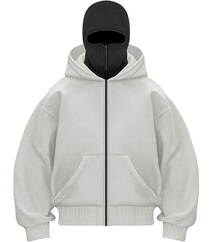 Sudadera Con Capucha Y Pasamontañas Para Hombre - Chaqueta De Entrenamiento NASA, Cremallera Completa, Abrigo Cálido