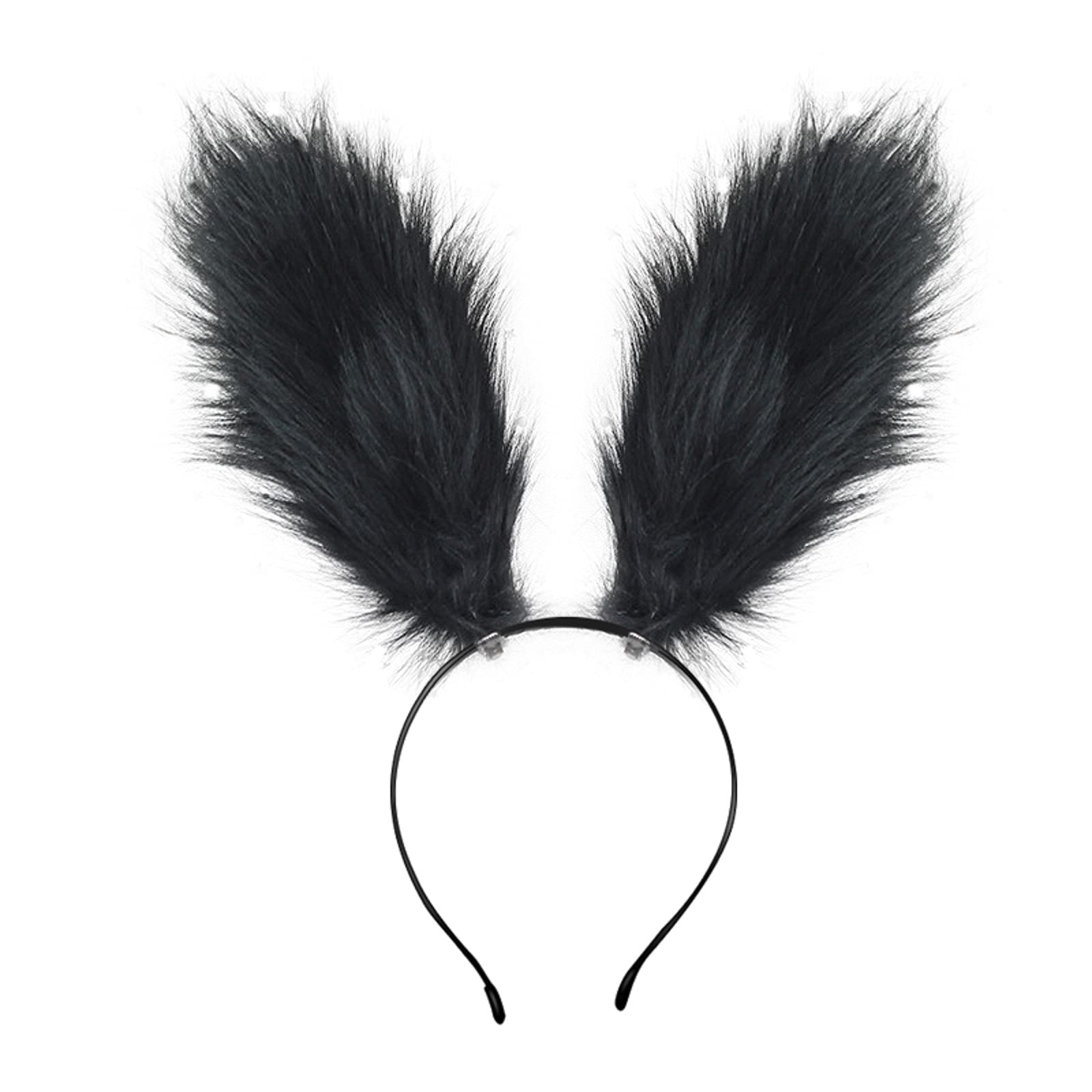 Fxaelian Cosplay Black Rabbit Bunny Long Ears Headband Hairband Hair Clips Hair Hoop Headpeice Halloween Easter Costume Party Headpiece Headwear Hair Accessories Black