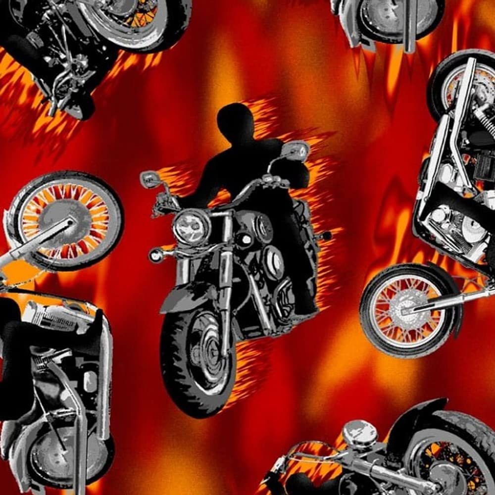 Pico Textiles 1 Yard - Motorcycle Fleece Fabric