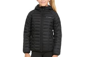 Spyder Girls Puffer Jacket with Hood Packable, Girls Winter Coats, Lightweight Ski Snow Outerwear