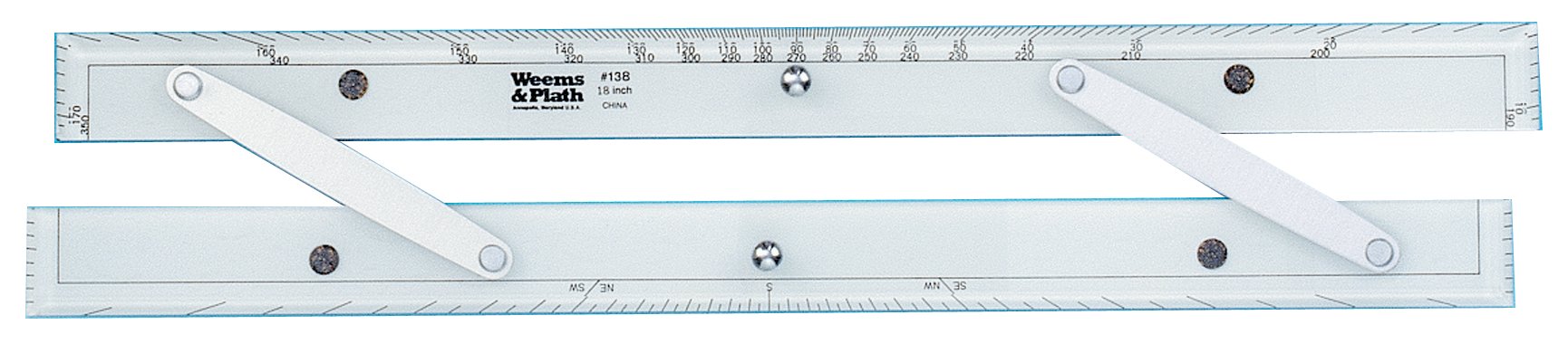 Weems & Plath Marine Navigation Parallel Ruler (Aluminum Arms, 18-Inch)