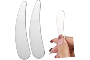 TINEASUR 2pcs Stainless Steel Cosmetic Spatula Makeup Scoop with Stable Material for Travel and Multipurpose