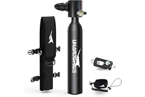 UNAROWHALS Mini Scuba Tank, 5-10 Minutes Usage Time Scuba Tank Kit, DOT/CE-EN250 Certification Dive Tank, 0.5L(3.5Cu Ft) Capacity Portable Scuba Tank, 3000 Psi Max Pressure, Aluminum Diving Tanks