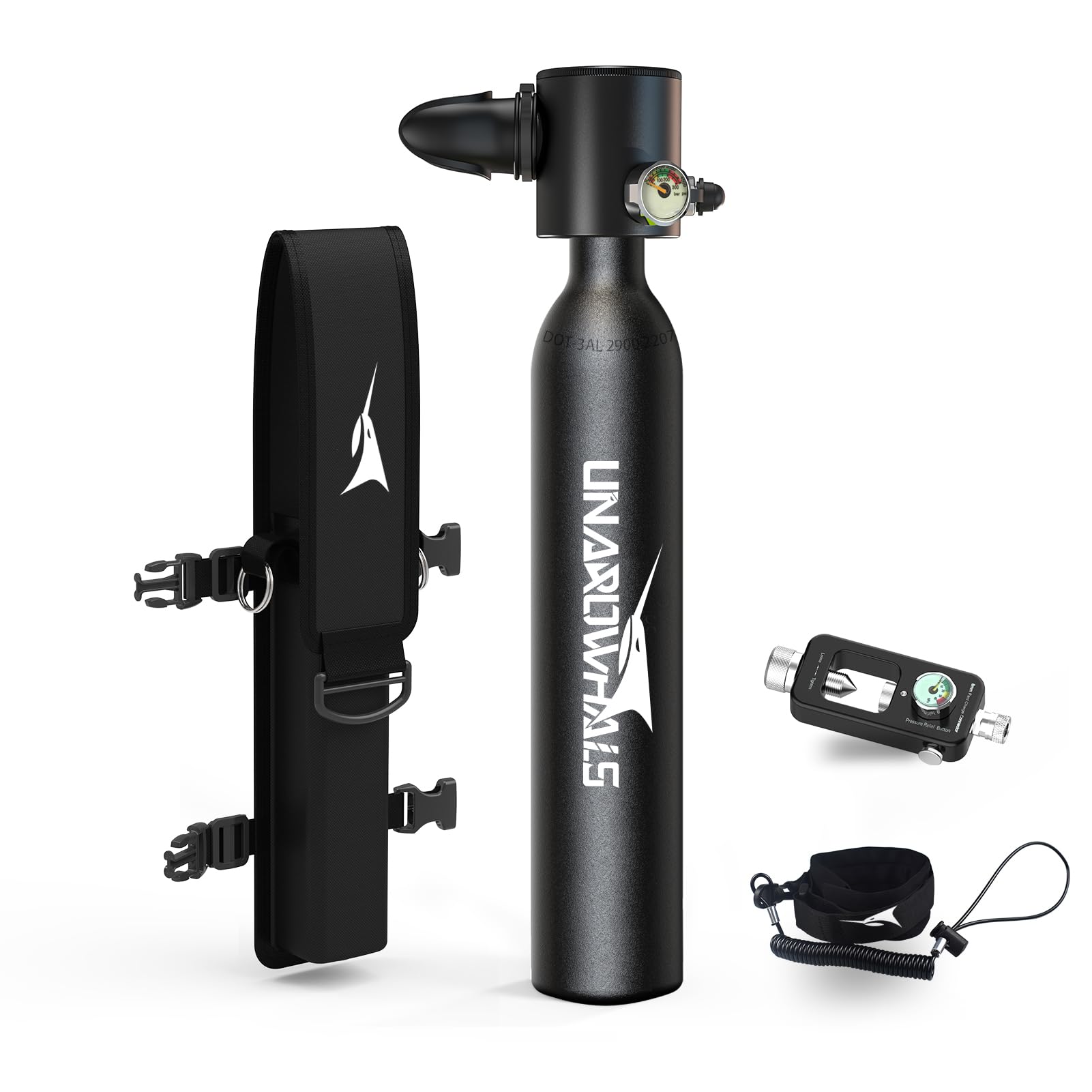 Photo 1 of Mini Scuba Tank, Diving Tanks 5-10 Minutes Usage Time, DOT/CE-EN250 Certification Lung Tank, 0.5L(3.5Cu Ft) Capacity Dive Tank, 3000 Psi Max Pressure Scuba Air Tank, Pony Bottle Scuba Diving Tank