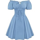 Scarlet Darkness Corset Dress for Women Renaissance Off Shoulder Midi Fairy Dress