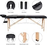 Yaheetech Portable Folding Massage Table 60cm Black Adjustable Height view 7