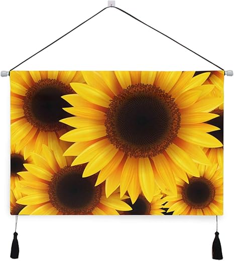 Amazon Co Jp Niesikkla タペストリー ひまわり背景ベクトルイラスト 壁掛け おしゃれ インテリア モダン ポスター 絵画などに適用 ウォールアート モダン 装飾アート 多機能 個性プレゼント ホーム キッチン