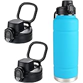 Auto Spout Lid for Bubba Trailblazer 24 32 40 oz Water Bottle, 2 Pack Lid Compatible with Bubba Flo Kids 16oz Wide Mouth Water Bottle, Portable Replacement Cap(2pcs)
