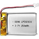 EEMB 3.7V Li-ion 502030 Battery 250mAh Lipo Battery Rechargeable Lithium Polymer ion Battery Pack with JST Connector.Make Sur