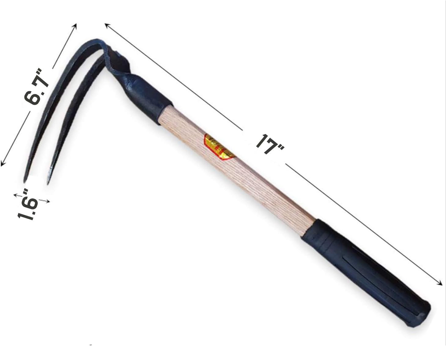 CLAIRLA Hand Mini Garden Hoes Dual Headed Weeding Tool - Carbon Steel Hoe/Tine Cultivator 3 Prongs Combo Garden Tools with Wood Handle (2 Prongs) : Garden & Outdoor