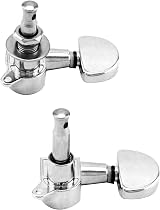 QWORK 6Pcs 3L 3R Guitar Tuning Pegs Electroplated Silver Set view 4