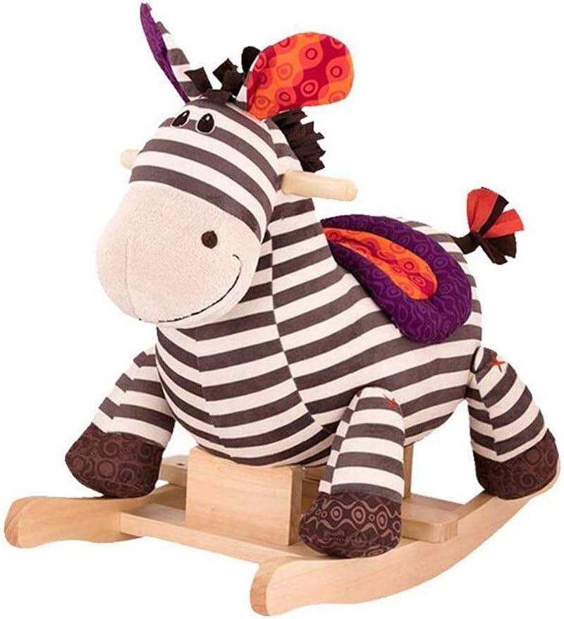 wooden zebra rocking horse