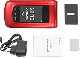 uleway Big Button Mobile Phone for Elderly SIM Free 2G Red Flip SOS Torch view 9