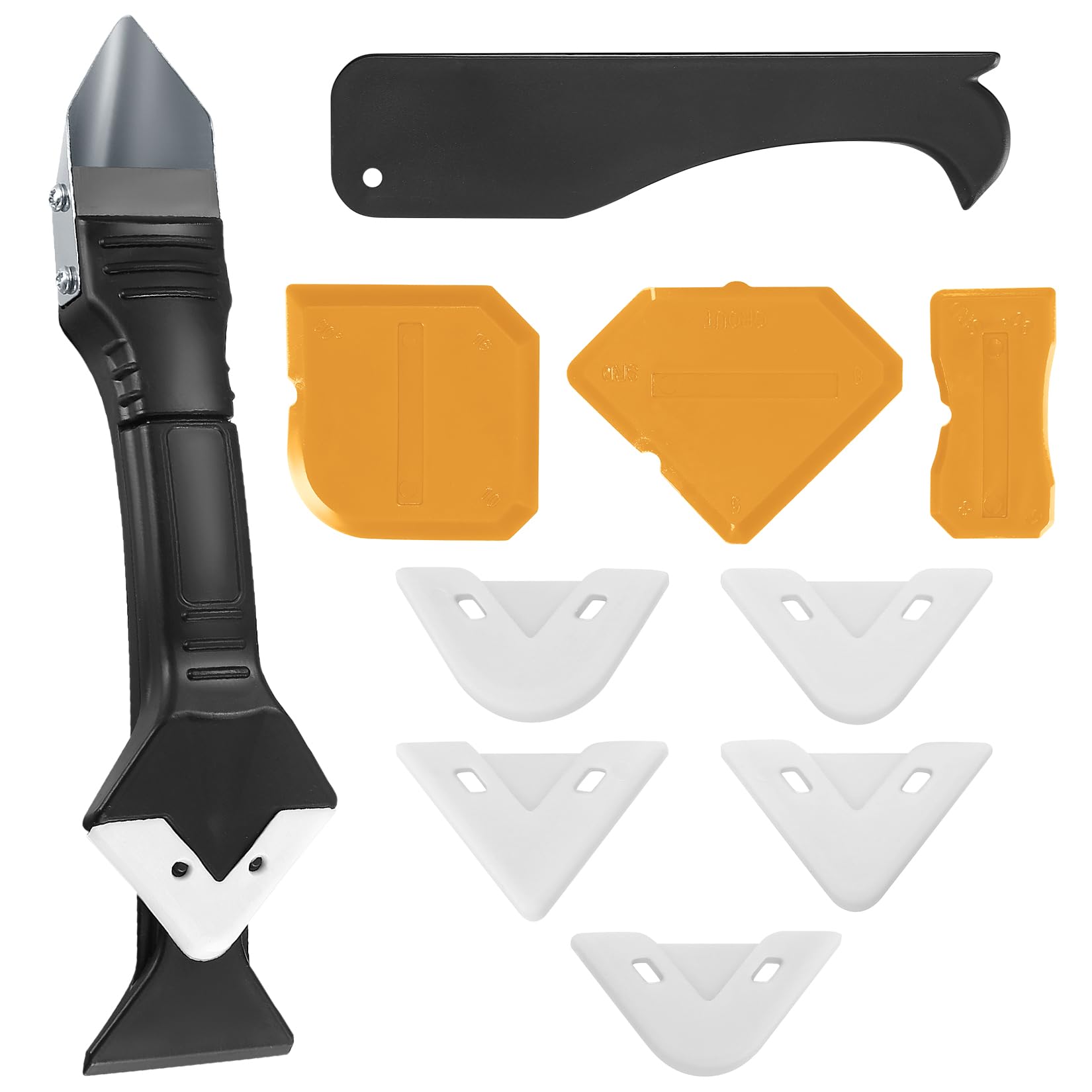 Silicone Caulking Tool Kit - Remover and Scraper With Pads for Bathroom Kitchen Finishing and Smoothing - Sealant Grout Removal Tools