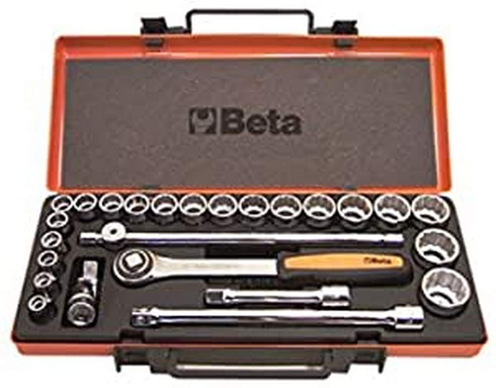 Beta 9200949 Model 920 B/C20 Bi-hex Sockets and 5 Accessories, 10-32mm, 1/2 Drive, 20 Pieces