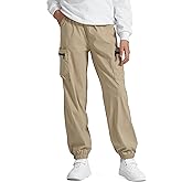 NUMYEAN Boys Girls Cargo Pants Kids Water Resistant Hiking Pants Quick Dry Lightweight