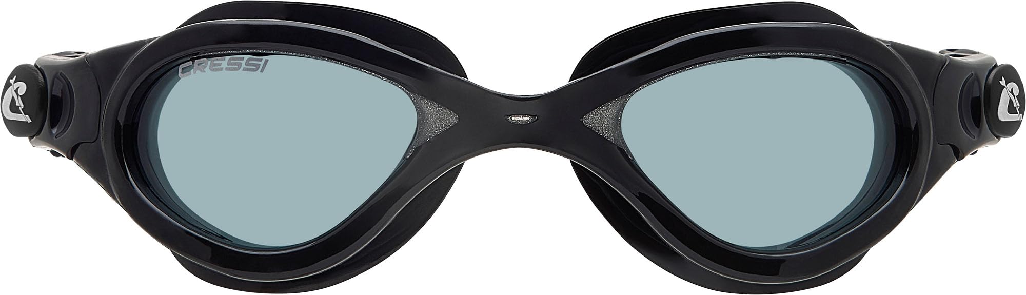 Cressi Man Flash Goggles - Separate Eyepiece Swimming Goggles with Fogproof, Scratchproof, Anti-UV Lenses, Black/Frame Black Grey - Tinted Lens, One Size