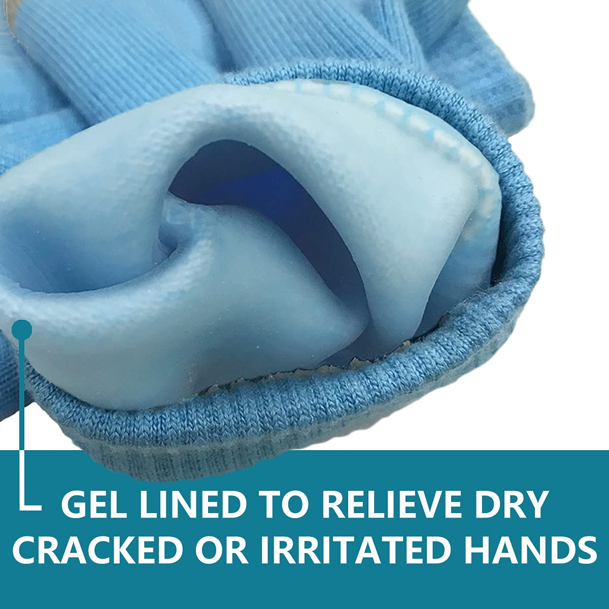 Moisturizing Gel Gloves, Touch Screen Cotton Gloves Heal Eczema Sleeping Lotion Hand Spa Treatment Gloves Repair Rough Cracked Dry Chapped Hands Skin - Blue : Beauty