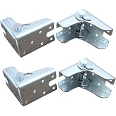 4 Pack Folding Bracket-Self-Locking Hinge, 90&deg;Locking Extended self-Locking Hinge, DIY Foldable Work Table Leg Bracket for Folding Workbenches and Kitchen Folding Tables (Silver Grey)