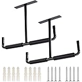 Ihomepark Overhead Garage Storage Hooks, Heavy Duty Ceiling Mounted Garage Utility Hanging Rack for Lumber Bike Tools, Black