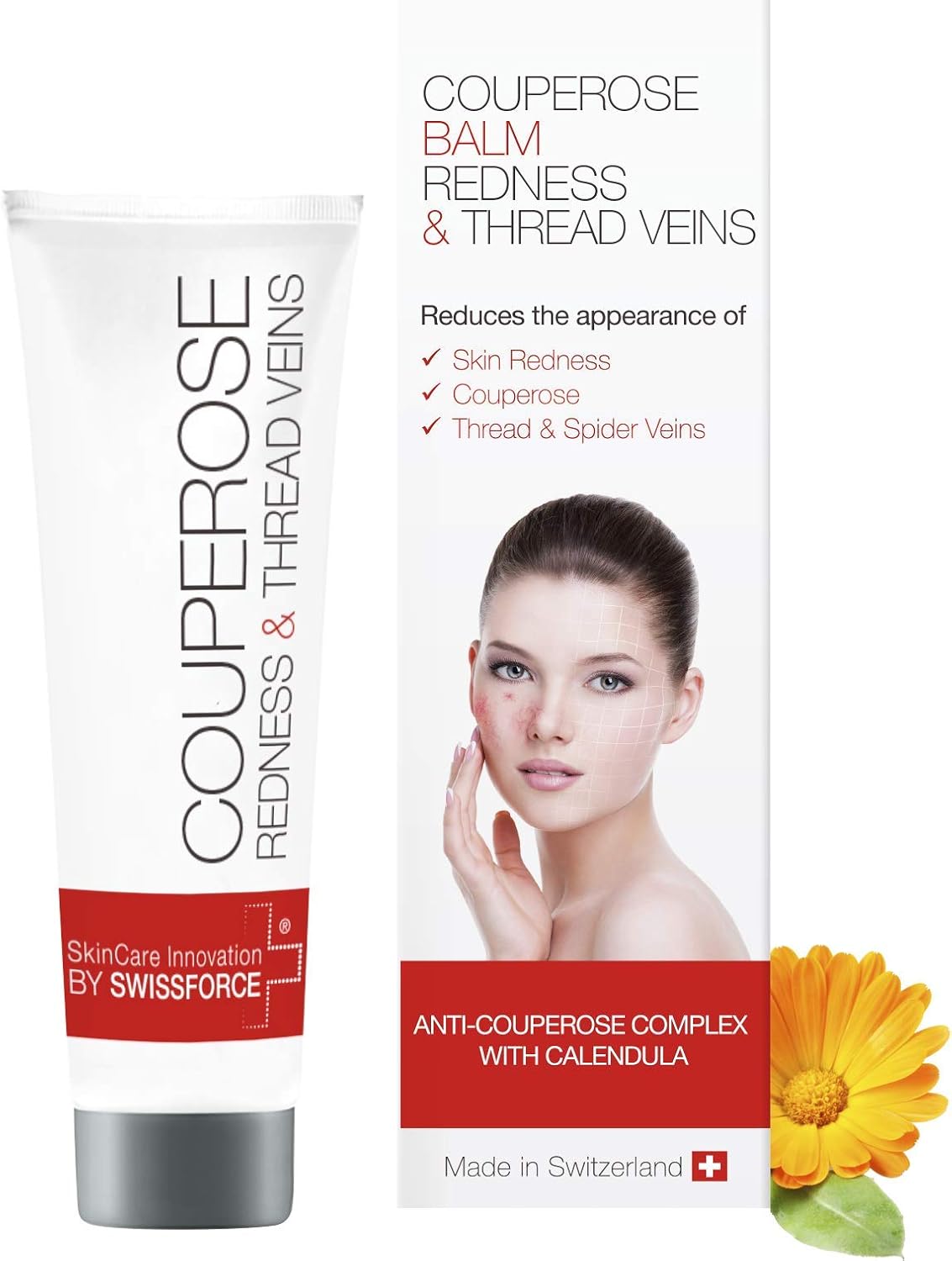 Swissforce Couperose Balm Daily your Swiss daily moisturiser to prevent the appearance of redness of the skin thread veins, 30 ml - Image 3