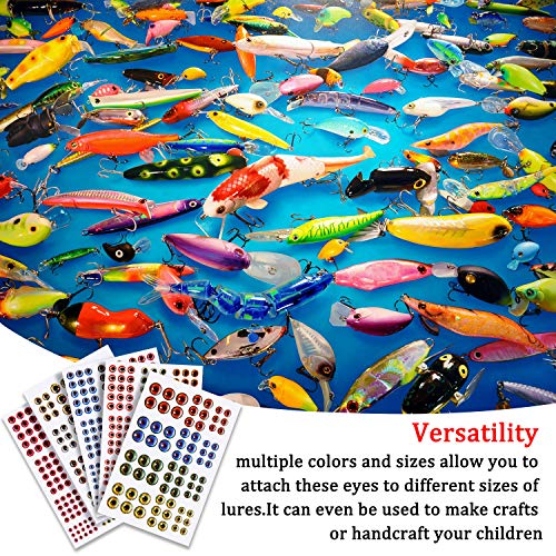 Gejoy 1242 Stück 3D 4D Angelaugen Oval Angelköder Augen Realistisches Angelauge für die Herstellung von Angelködern… – Bild 8