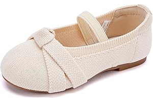 BMCiTYBM Toddler Girl Ballet Flats Comfortable Knit Casual Dressy Shoes for Girl Party School Shoes