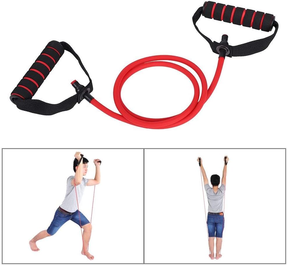 healthnode (TM Yoga Pull Rope Single Resistance Band, Fitness Exercise Band Elastic Exercise Tube Yoga Pull Rope with Handle for Physical Therapy Home Workout.by
