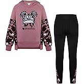 Seanrui Girls Clothes Size 6 Leopard Print Hoodie Sweatsuit with Leggings Fall Outfits for Kids Pink-Leopard