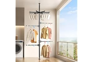 Clothes Drying Rack,Drying Rack Clothes for Space Saving Design,Laundry Drying Rack for Indoor/Outdoor Drying Height-Adjustab
