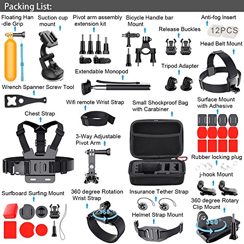 Leknes-Common-Outdoor-Sports-Bundle-for-SJ4000SJ5000SJ6000-and-GoPro-Hero-5-5-Session43321-Cameras-DBpower-Akaso-Xiaomi-Yi-Apeman-Wimius