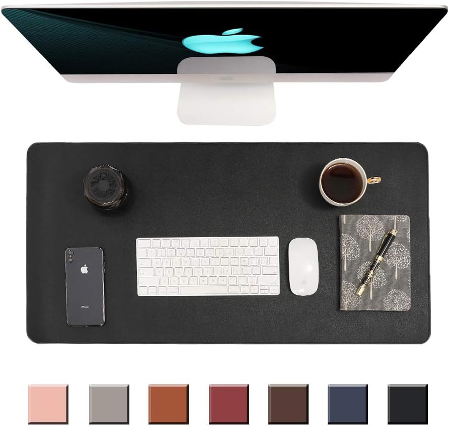 Writing Desk Pad Protector,Non-Slip PU Leather Desk,Mouse Pad,Office Desk Mat,Laptop Desk Pad,Waterproof Desk Writing Pad for Office and Home(31.5" x 15.7") (Black)