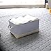 TheWarmHome Decorative Basket Rectangular Fabric Storage Bin Organizer Basket with Handles for Clothes Storage (Blue Strip, 15.7L*11.8W*8.3H)