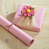 Pastel Pink Kraft Gift Wrap - 38 sq. ft, heavyweight, peak-proof, tear-resistant wrapping paper, Great for Valentine's Day, Easter, Girls' Birthdays, Baby and crafts