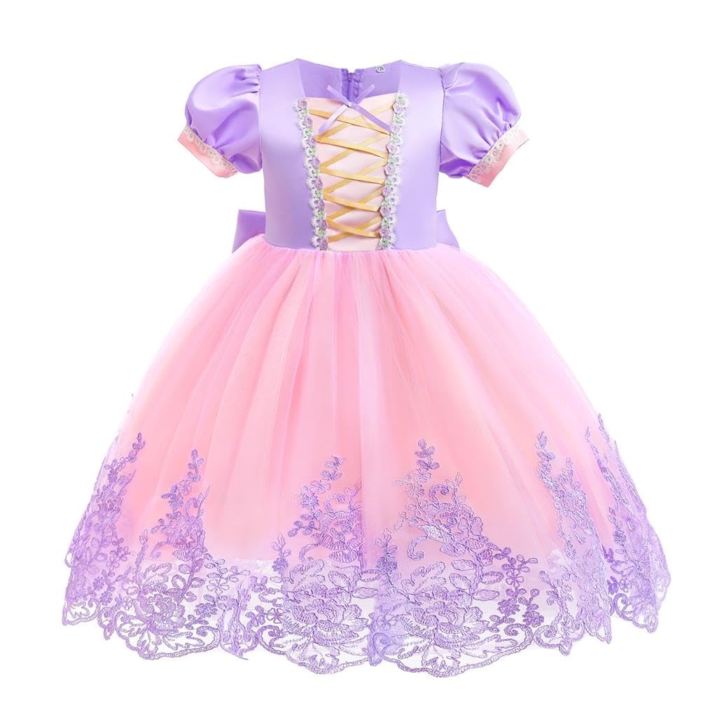 Lito Angels Princess Rapunzel Fancy Dress Up Costume Birthday Party Outfit for Baby Girls Age 18-24 Months, Purple (Tag Number 90)