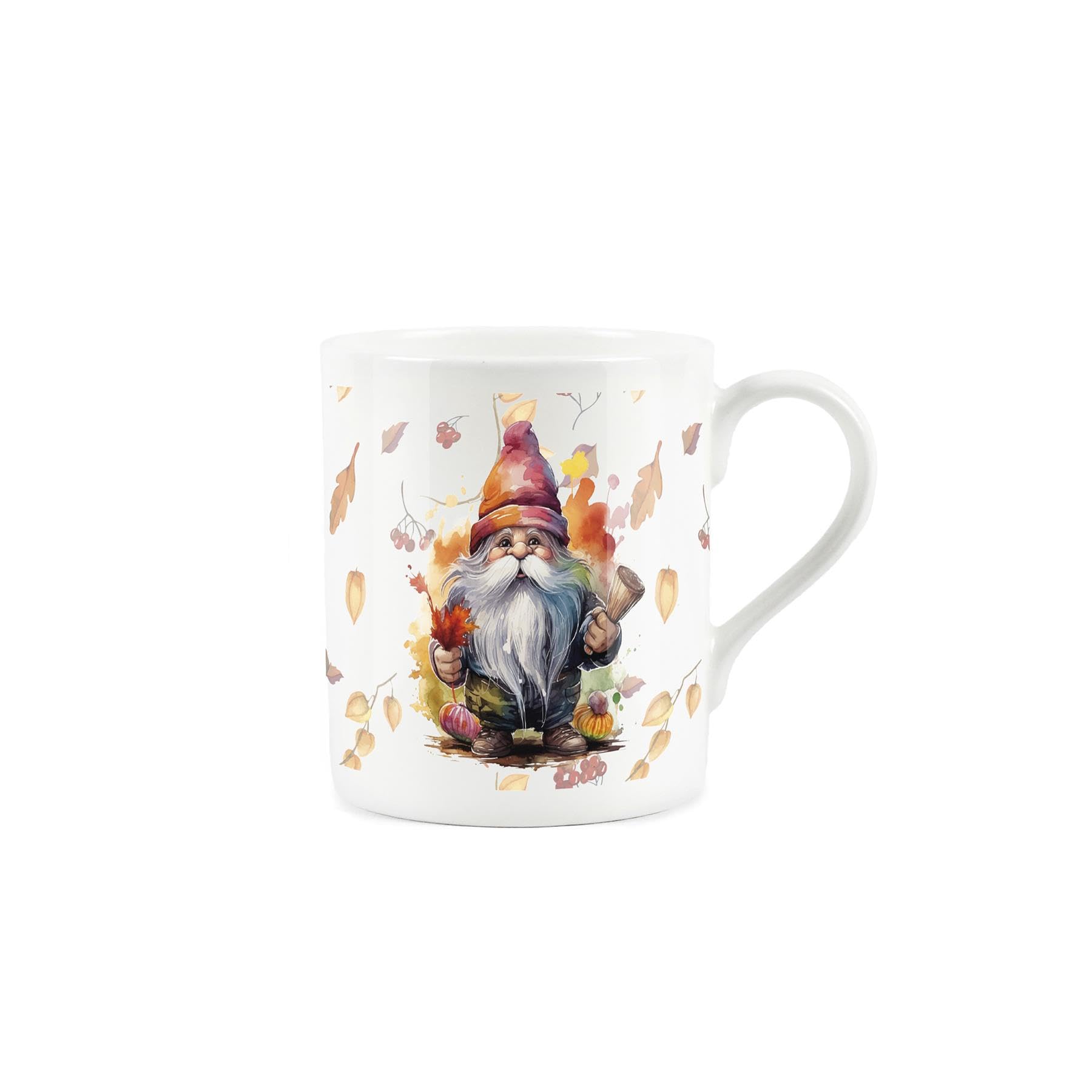 Garden Gnome Mug - Looking for Leaves Small Fine Bone China White Mug Coffee/Tea Present Gift