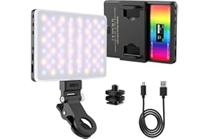 MAXDORIA Selfie Light,78 LED Phone Light,2000mAh Rechargeable Clip Video Light with CRI 95+ for Phone,Laptop,Tablet and Computer,3 Color Temperatures,24 special effects modes for Selfie,Live Stream...