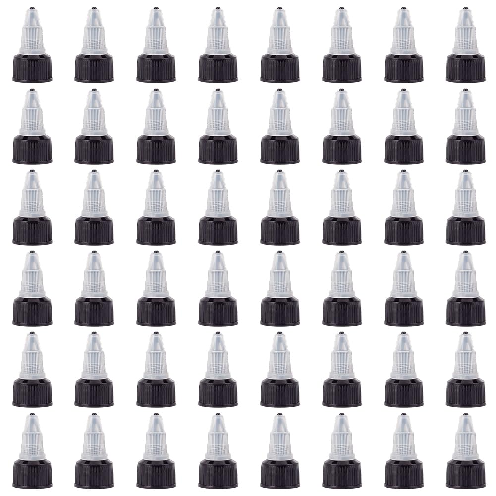 Photo 1 of OLYCRAFT 100pcs Squeeze Bottle Cap 18/410 Natural Twist Top Caps Black Replacement Caps 0.8 inch ID Twist Top Cap Bottle Dispensing Caps Bottle Lid Replacement Caps for Squeeze Bottles Dispensing Cap
