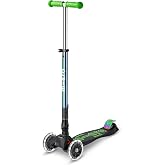 Micro&reg; | Maxi Deluxe Folding LED Scooter 3 Wheels Kids | Height Adjustable | Wheels with LED Lighting | ABEC9 Bearings | 5-12 Years | Boys and Girls