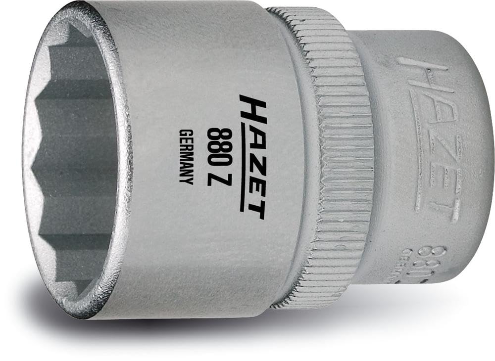 HAZET 880Z-13 27.5 mm 12-Point Traction Profile Socket - Chrome-Plated/Polished