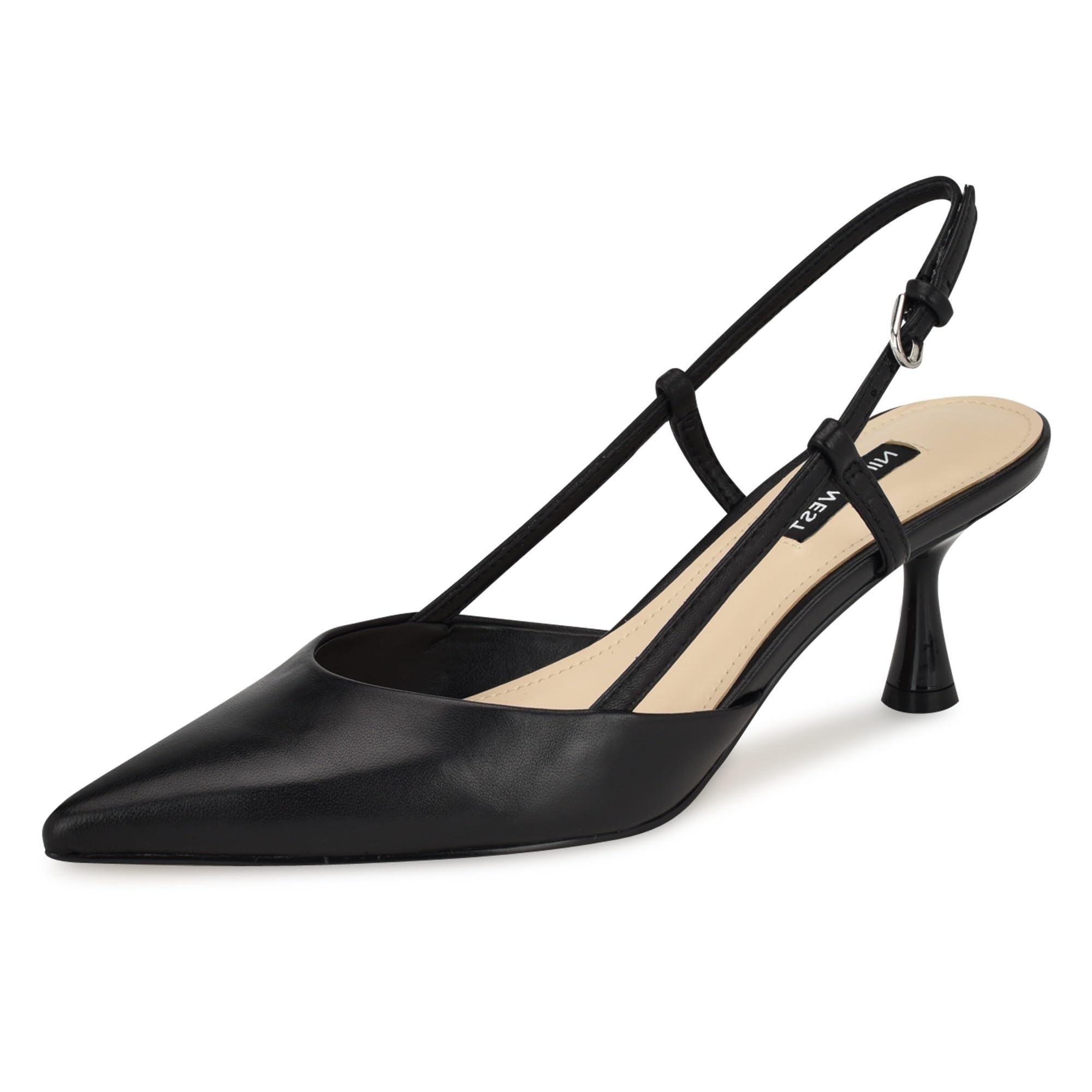 Nine West Women’s Rhonda Pump, Black Leather 003, 9.5