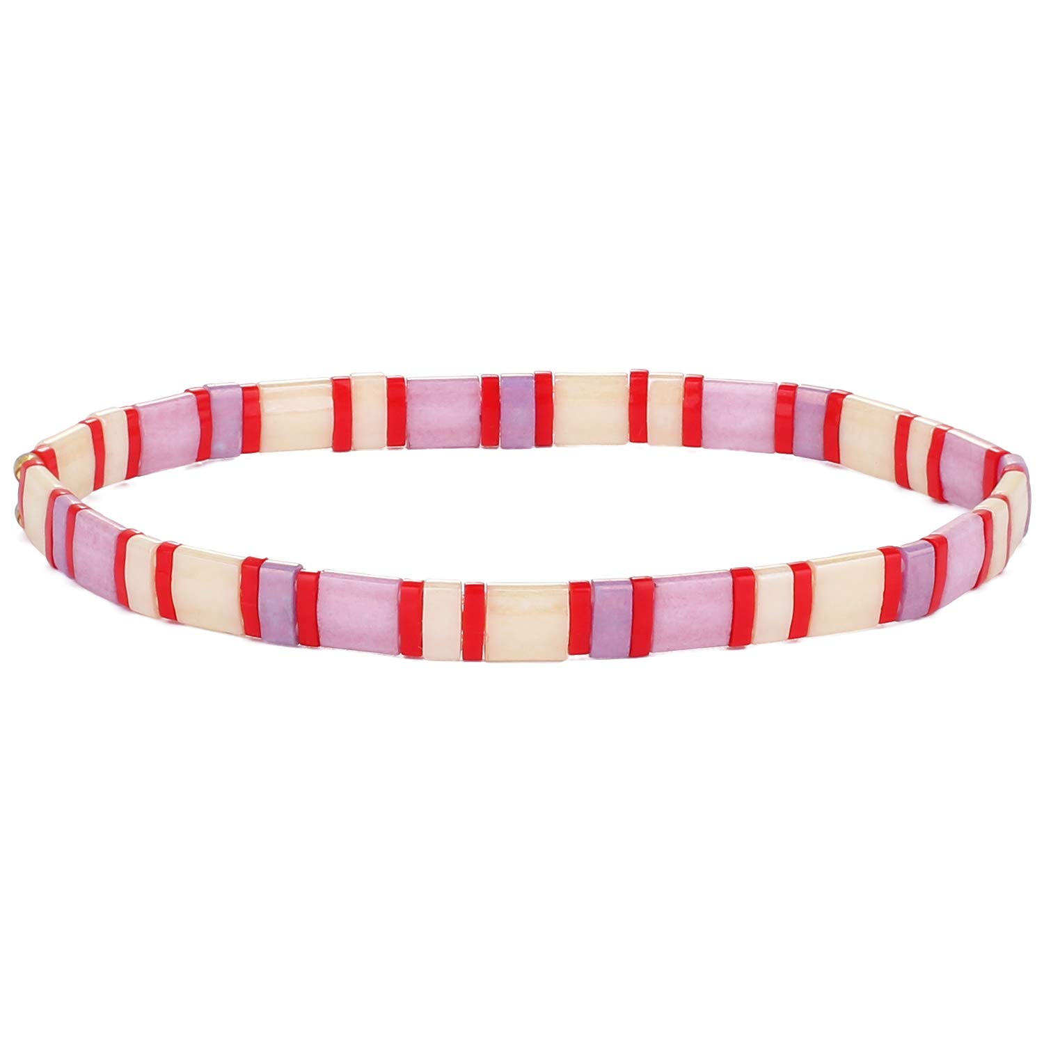 KELITCH Tila Miyuki Beads Bracelets Colorful Strand Stretch Bracelets Mixed Friendship Bracelets - 03G โ image 1