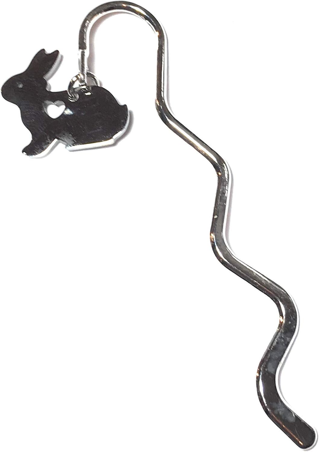 FizzyButton Gifts Bunny Rabbit Mini Bookmark in Organza Gift Bag, Silver